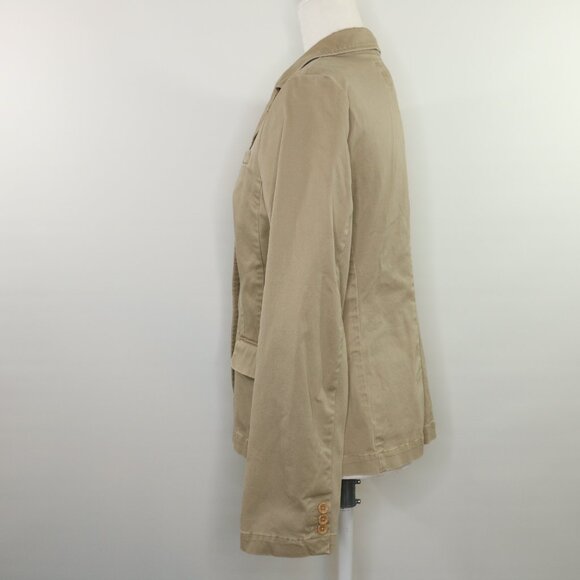 Lands End Canvas Jacket Casual Blazer Khaki Tan - Picture 5 of 15